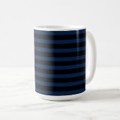 Einfach gestreifter dunkelblauer und schwarzer Ind Kaffeetasse (VorderseiteRechts)