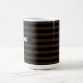 Einfach gestreifter dunkelbrauner und schwarzer In Kaffeetasse (Mittel)