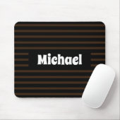 Einfach gestreifter dunkelbrauner und schwarzer In Mousepad (Mit Mouse)