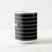 Einfach gestreifter dunkelgrauer und schwarzer Ind Kaffeetasse (Mittel)
