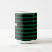 Einfach gestreifter dunkelgrüner und schwarzer Ind Kaffeetasse (Mittel)