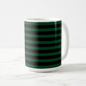 Einfach gestreifter dunkelgrüner und schwarzer Ind Kaffeetasse (VorderseiteRechts)