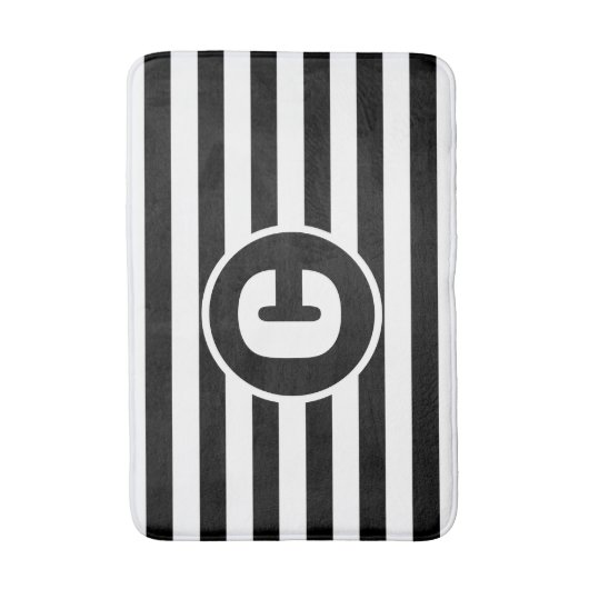 Einfach gestrichene, schwarz-weiß gestreifte Bath- Badematte (Vorderseite Vertikal)