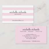 Einfach gestrichene Visitenkarte in Rosa und Weiß (Vorne/Hinten)