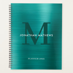 Einfach gestricktes Metallic Aquamarin Classic Mon Planer