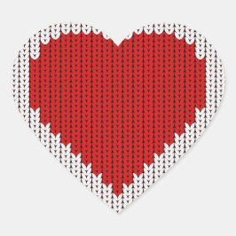 Einfach gestricktes Wool Look I Liebe Sie Valentin Herz-Aufkleber