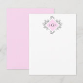 Einfach Gezeichnet Blumenrosa Mitteilungskarte (Vorne/Hinten)