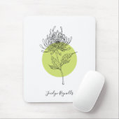 Einfach gezeichnet Dahlia Botanisch mit Namen Mousepad (Mit Mouse)