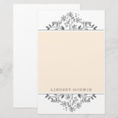 Einfach Gezeichnet Floral Orange Briefpapier (Vorne/Hinten)