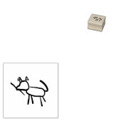Einfach Gezeichnet Strichmännchen Hund Gummistempel (Stempel)