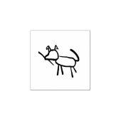 Einfach Gezeichnet Strichmännchen Hund Gummistempel (Prägung)