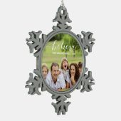 Einfach glauben | Festlicher Foto Schneeflocken Zinn-Ornament (Links)