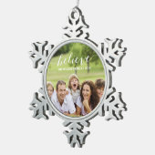 Einfach glauben | Festlicher Foto Schneeflocken Zinn-Ornament (Rechts)