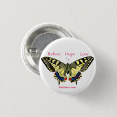 Einfach glauben, hoffen, lieben, Schmetterling Button (Vorne & Hinten)
