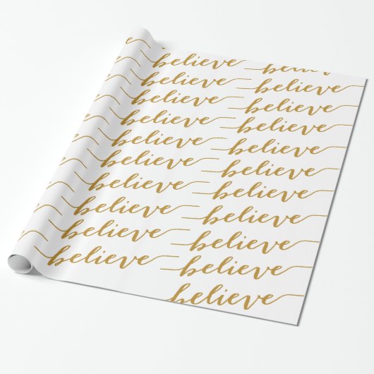 EINFACH GLAUBEN SIE GRÜSSEN| GOLD DES FEIERTAGS- GESCHENKPAPIER (Ungerollt)