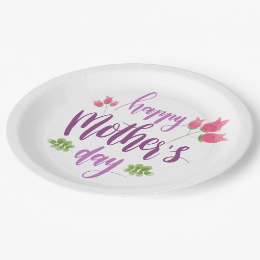 Einfach glücklicher Muttertag | Papierteller (Schrägansicht)