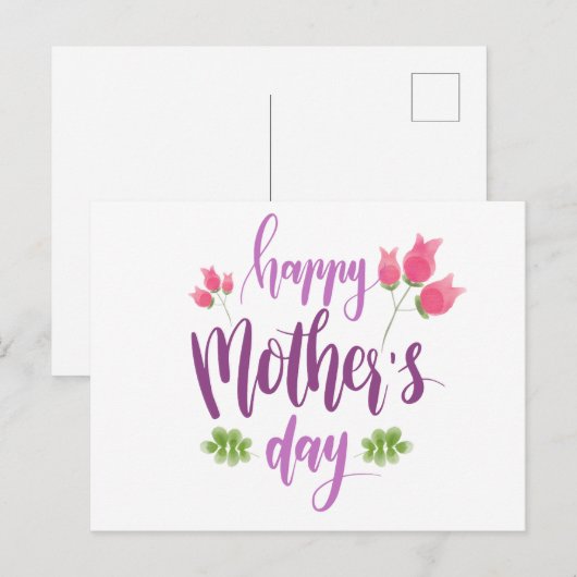 Einfach glücklicher Muttertag | Postkarte (Vorne/Hinten)