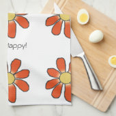 EINFACH GLÜCKLICHES grafisches Muster Geschirrtuch (Viertel Falte)