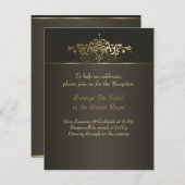 Einfach Gold Einladung (Vorne/Hinten)