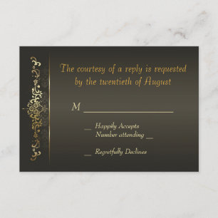 Einfach Gold RSVP Karte