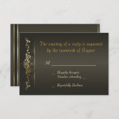 Einfach Gold RSVP Karte (Vorne/Hinten)