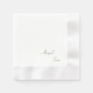 Einfach Gold Text Elegant Hochzeitscocktail Serviette