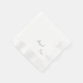 Einfach Gold Text Elegant Hochzeitscocktail Serviette (Ecke)