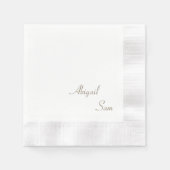 Einfach Gold Text Elegant Hochzeitscocktail Serviette (Vorderseite)