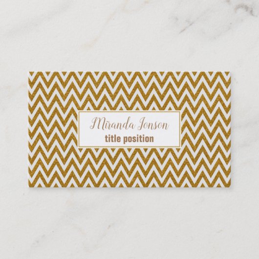 Einfach Gold Zickzack Visitenkarte (Vorderseite)