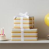 Einfach Gold zu Silber Streifen Geschenkpapier