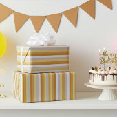 Einfach Gold zu Silber Streifen Geschenkpapier