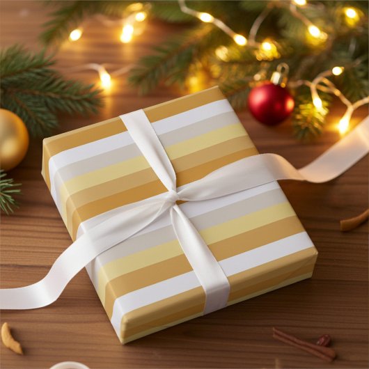 Einfach Gold zu Silber Streifen Geschenkpapier