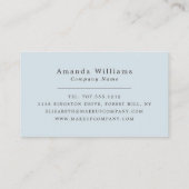 Einfach goldfarbener Streifen auf Pulverblau Visitenkarte (Rückseite)