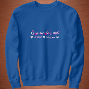Einfach Grammies Engel Blau Typography Personalisi Sweatshirt