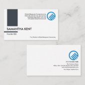 Einfach Grau-Kolonne Strip Personalberater Visitenkarte (Vorne/Hinten)