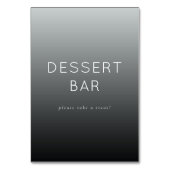 Einfach grau minimalistischer Dessertbar-Schild Tischnummer (Rückseite)