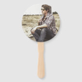 Einfach grau Moderner Foto Abschluss Fächer (Rückseite)