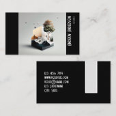 Einfach grau, schwarz, Foto Architekt Visitenkarte (Vorne/Hinten)