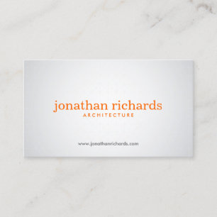 Einfach Grau und Orange Modern Minimal Visitenkarte
