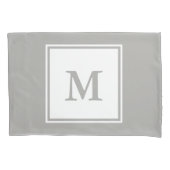 Einfach grau und weiß Mit Monogramm Kissenbezug (Vorderseite)