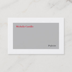 Einfach Grau Weiß Rot Minimalistisch Modern Visitenkarte