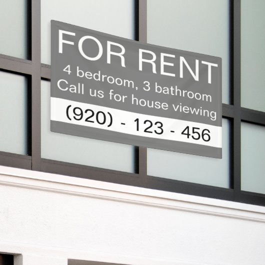 Einfach grau zu mieten Custom Real Anwesen Company Banner (Äußeres Gebäude)