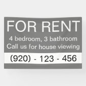 Einfach grau zu mieten Custom Real Anwesen Company Banner (Horizontal)