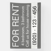 Einfach grau zu mieten Custom Real Anwesen Company Banner (Vertikal)