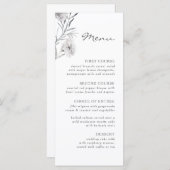 Einfach graue, von Hand gezeichnet Blume. Botanisc Menükarte (Vorne/Hinten)