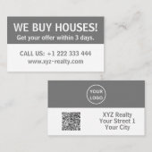 Einfach-Grauer Real-Anwesen-Investor Visitenkarte (Vorne/Hinten)