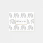 Einfach grauweißes Aquarell handgezeichneter Elefa Post-it Klebezettel (Vorderseite)