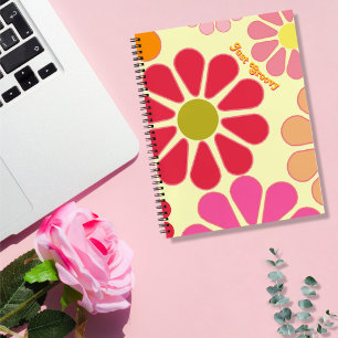 Einfach Groovy Florales Spiralheft Notizblock