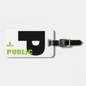 Einfach, großes Anfangsmonogramm zu beschmutzen Gepäckanhänger (Vorderseite horizontal)