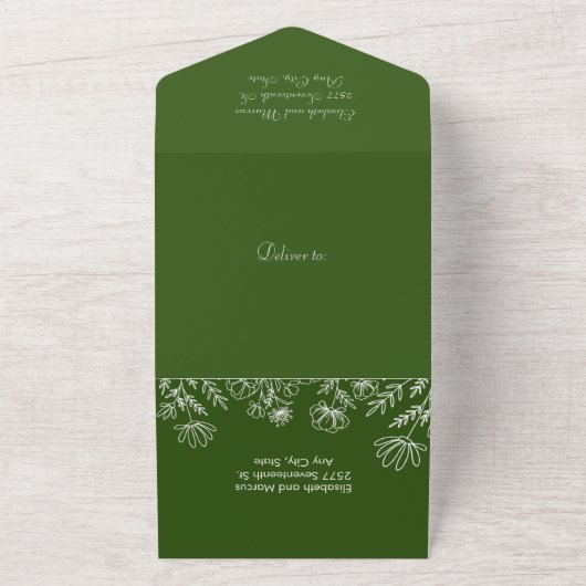 Einfach grün Alle in einer Einladung rsvp-Karte (Außenbereich)